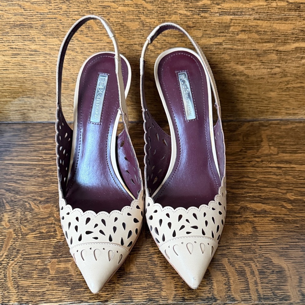BCBGeneration Cream Slingback Heels